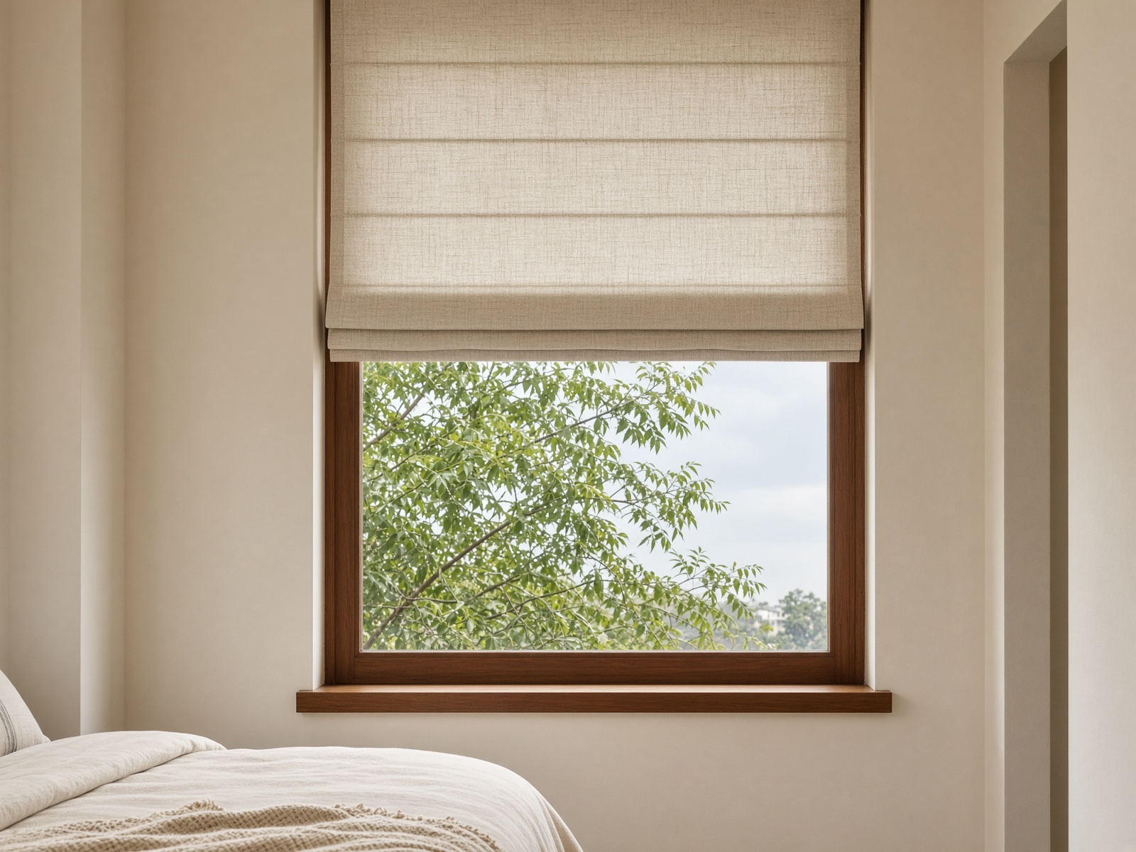 Oat roman curtains and blinds at Kukreja Furnishings, Pimpri